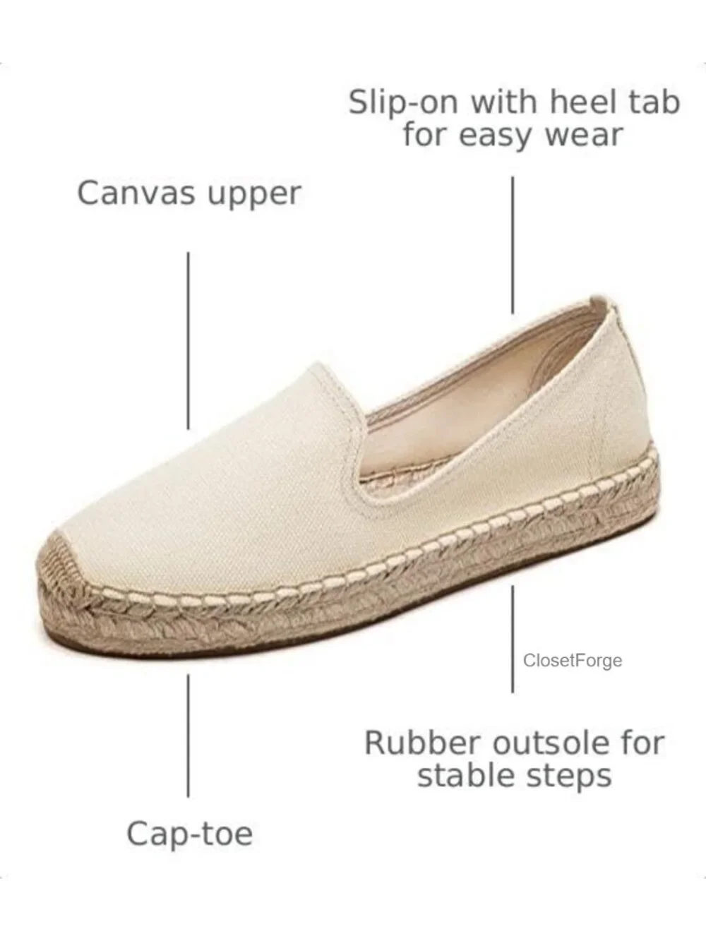 Canvas Cap-Toe Platform Espadrille Slip-On Loafers